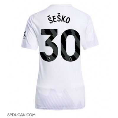 Zenski Nogometni Dres Manchester United Benjamin Sesko #30 Gostujuci 2025-26 Kratak Rukav Zenski Nogometni Dres Manchester United Benjamin Sesko #30 Gostujuci 2025-26 Kratak Rukav